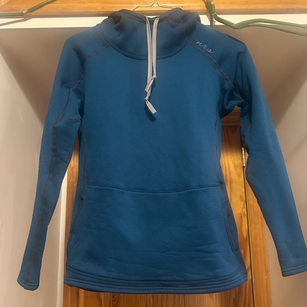 NRS Fleece Expedition Hoodie Blue Size Small EUC